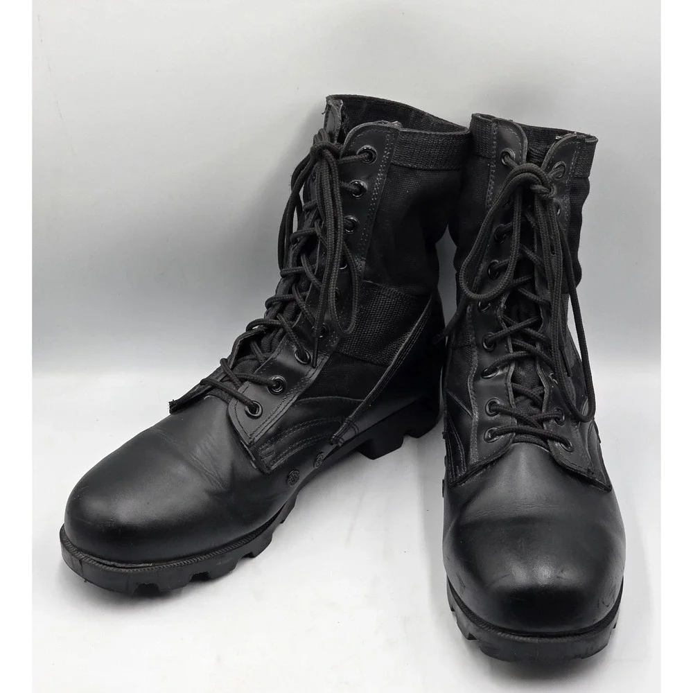 Rothco Men's Black Leather Jungle Boots Panama Sole Size 11R Regular